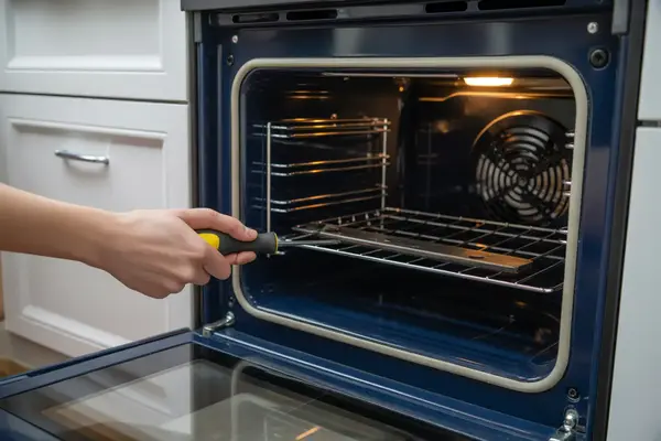 fix the heating element inside a built-in kitchen oven