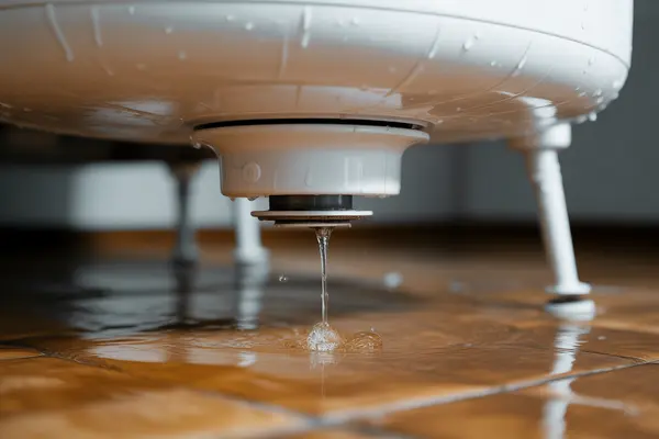 water leak at the base of a hot water tank